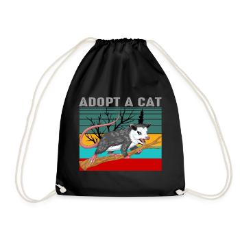 Vintage-Opossum-Shirt – Retro Adopt A Cat - Turnbeutel - Schwarz - Vorne