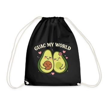 Chemise de couple avocat Guac My World Cadeau Amour - Sac de sport léger - noir - Devant