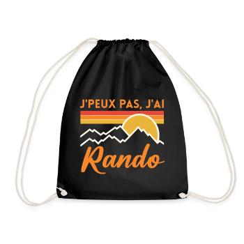 Rando Soleil Vintage Montagne randonnée rando - Sac de sport léger - noir - Devant