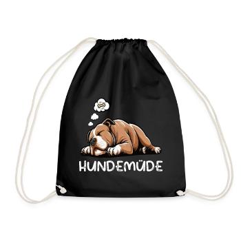 Hundemüde American Bully Bully Pit Bullybesitzer - Turnbeutel - Schwarz - Vorne