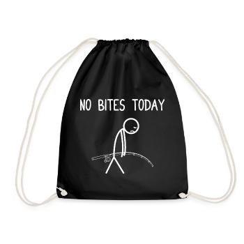 No bites today Angeln Angler Angelsport - Turnbeutel - Schwarz - Vorne
