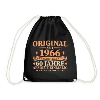 Original 1966 Jahrgang geboren 60. Geburtstag - Turnbeutel - Schwarz - Vorne