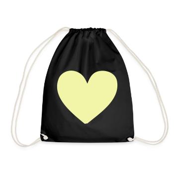 Imprimé de vêtements jaune cœur pastel - Sac de sport léger - noir - Devant