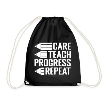 Garde des enseignants de maternelle Enseigne à la garderie répétée - Sac de sport léger - noir - Devant