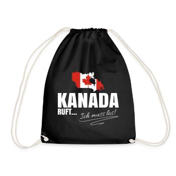 Kanada Auswandern - Turnbeutel - Schwarz - Vorne
