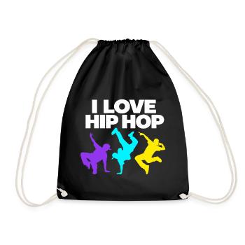 Ich liebe Hip-Hop-Vintage-Retro-Streetdance-Liebhaber - Turnbeutel - Schwarz - Vorne
