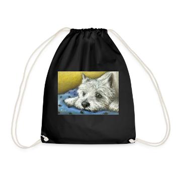 Westie - Drawstring Bag - black - Front