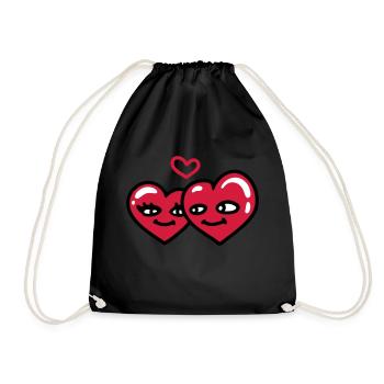 coeurs dans l'amour - Sac de sport léger - noir - Devant