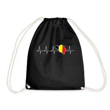 J’aime la Belgique - battement de coeur - Sac de sport léger - noir - Devant