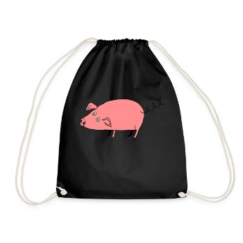 Pig roz3 - Drawstring Bag - black - Front