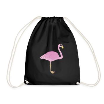 flamingo - Turnbeutel - Schwarz - Vorne