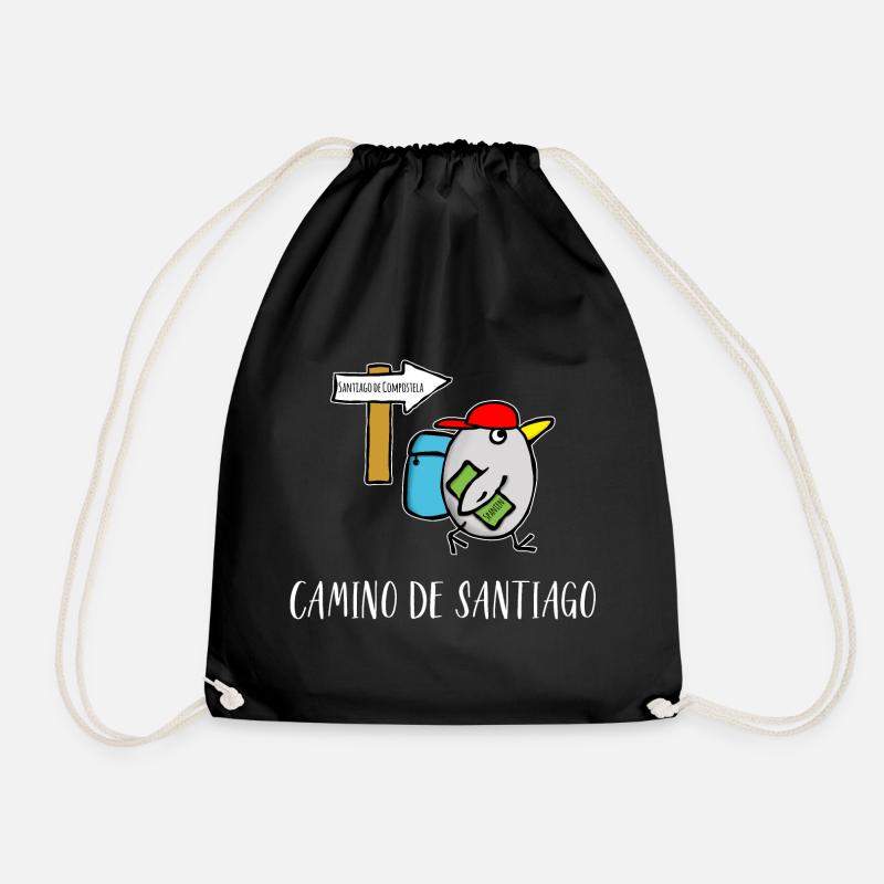 Jakobsweg Spanien Pilgern Camino De Santiago - Turnbeutel - Schwarz