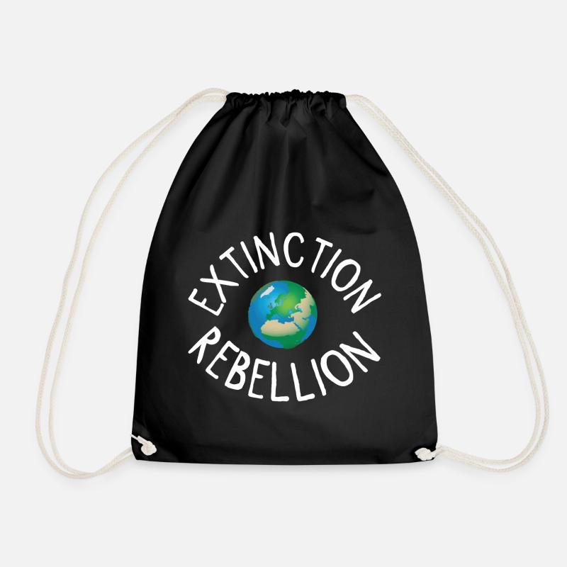 Extinction Rebellion Planet Erde weiss - Turnbeutel - Schwarz