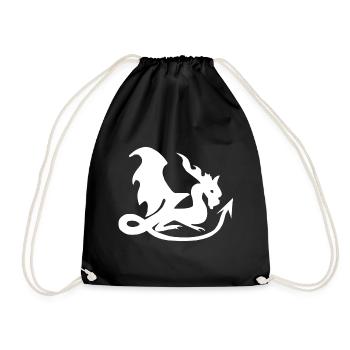 Drachen Silhouette kindershirts - Turnbeutel - Schwarz - Vorne