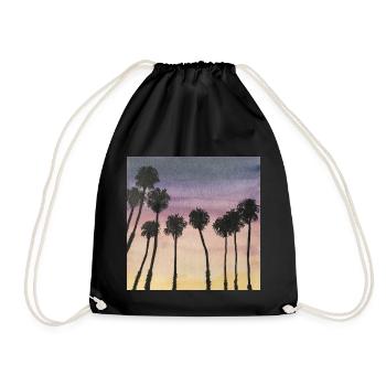 Palmiers au lever du soleil au coucher du soleil - Sac de sport léger - noir - Devant
