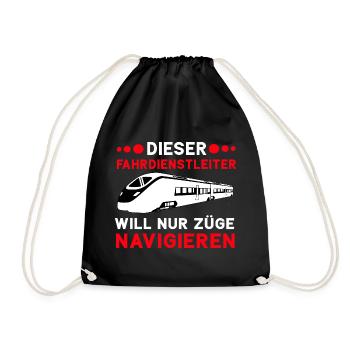 Fahrdienstleiter und Eisenbahner witzig Beruf - Turnbeutel - Schwarz - Vorne