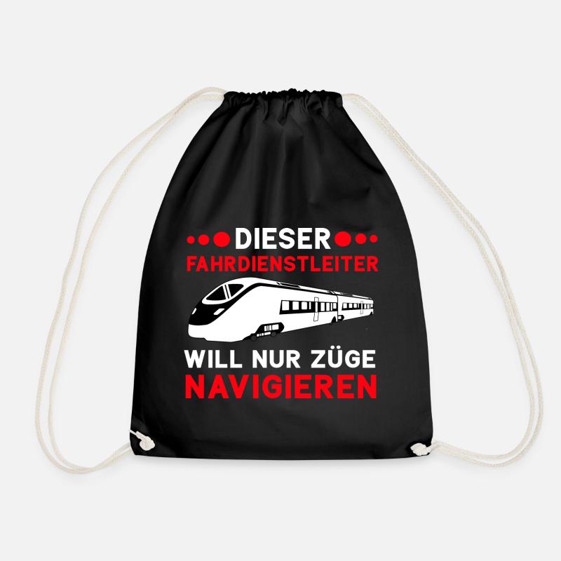 Fahrdienstleiter und Eisenbahner witzig Beruf - Turnbeutel - Schwarz