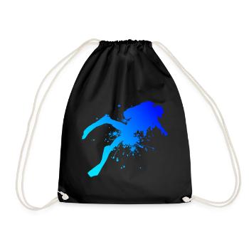 Diver Women Divers Scuba Divers Diving - Drawstring Bag - black - Front