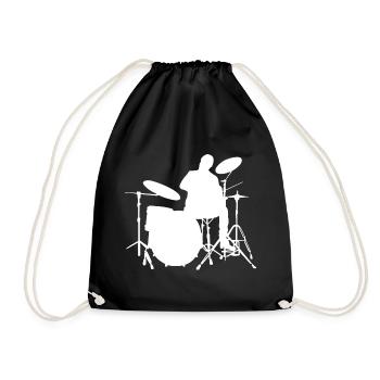 Percussionist Ladies Men Drummer Drummer - Drawstring Bag - black - Front