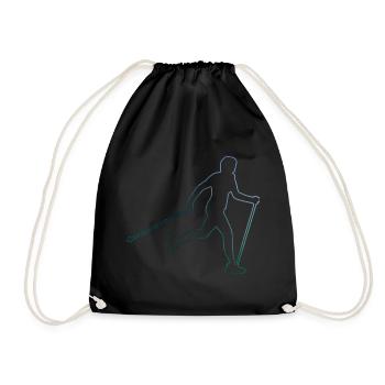 Walken Walking Walker Damen Nordic Walking - Turnbeutel - Schwarz - Vorne