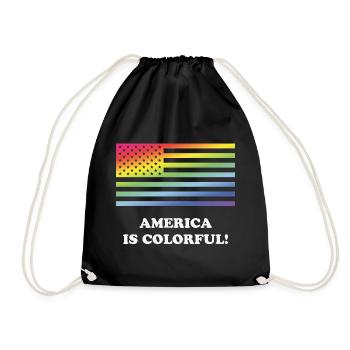 America Is Colorful! (Stars And Stripes) - Drawstring Bag - black - Front