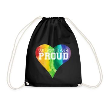 NE VOUS ARRÊTEZ PAS TANT QUE VOUS N’ÊTES PAS FIER Cœur LGBTQ+ Coloré - Sac de sport léger - noir - Devant