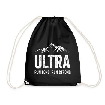 Ultra Running - Lauf lang. Laufen Sie stark. - Turnbeutel - Schwarz - Vorne