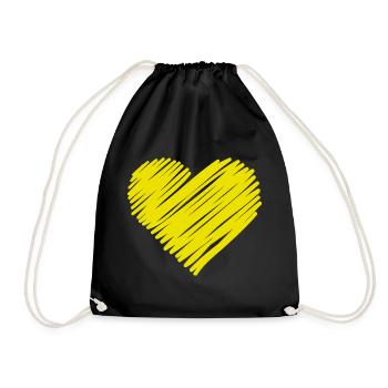 Croquis de cœur néon - Sac de sport léger - noir - Devant