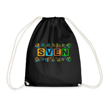 SVEN colourful cubes - Turnbeutel - Schwarz - Vorne