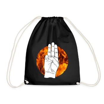 Hand Handzeichen Tribute von Panem Hunger Games - Turnbeutel - Schwarz - Vorne
