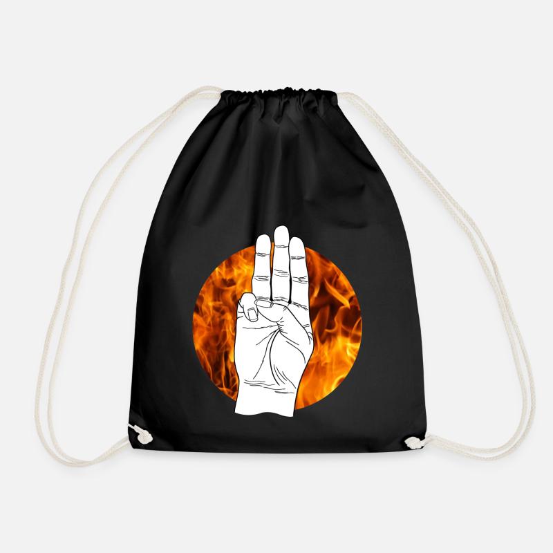Hand Sign Tribute by Panem Hunger Games - Drawstring Bag - black