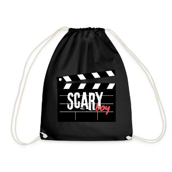 Scary Boy Film Clapperboard Design - Drawstring Bag - black - Front