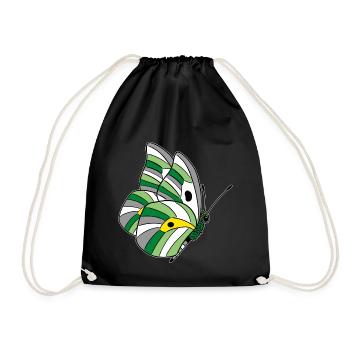 Butterfly androphilia neutrois scoliosexual - Drawstring Bag - black - Front