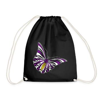 Schmetterling asexual non binary labrys lesbian - Turnbeutel - Schwarz - Vorne