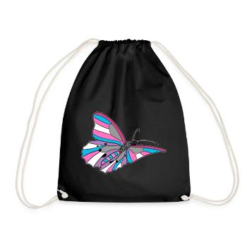 butterfly transgender, bigender, transsexual - Drawstring Bag - black - Front