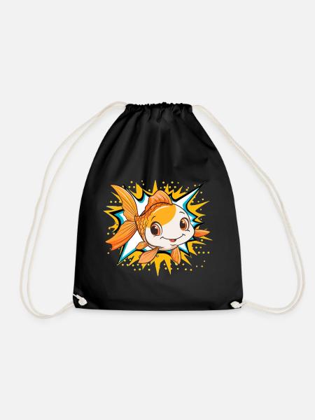 Fische Fischen Raubfisch - Turnbeutel - Schwarz
