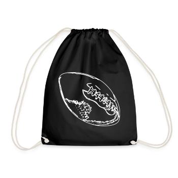Football Ball Drawing - Drawstring Bag - black - Front