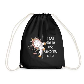 J’aime vraiment le dicton Licorne Licorne - Sac de sport léger - noir - Devant