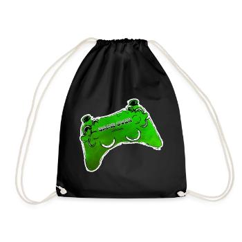 gruener Comic Controller mit Text GAME OVER - Turnbeutel - Schwarz - Vorne