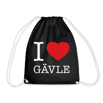 I LOVE GÄVLE Sverige Sweden - Drawstring Bag - black - Front