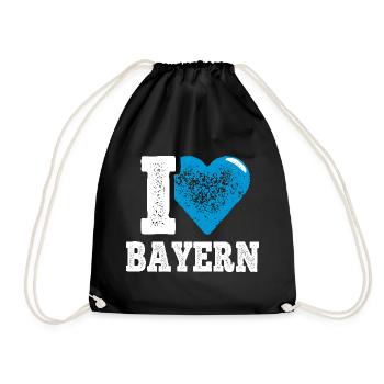 I Love Freistaat Bayern - Turnbeutel - Schwarz - Vorne