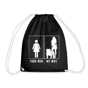 Ma femme contre votre femme - Style bouledogue - Sac de sport léger - noir - Devant