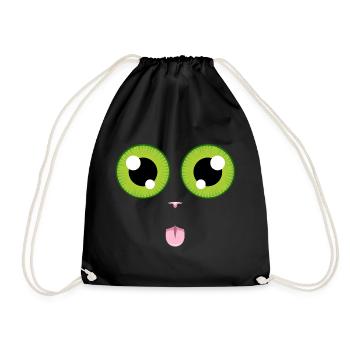 Le chat tire la langue - Sac de sport léger - noir - Devant