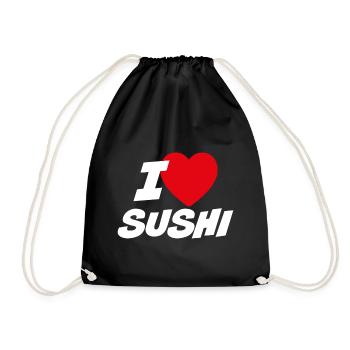I love sushi - Drawstring Bag - black - Front