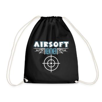 Airsoft Airsofter Rentner Rente Ruhestand - Turnbeutel - Schwarz - Vorne