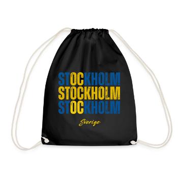 Stockholm, Schweden, schwedischer Stolz - Turnbeutel - Schwarz - Vorne