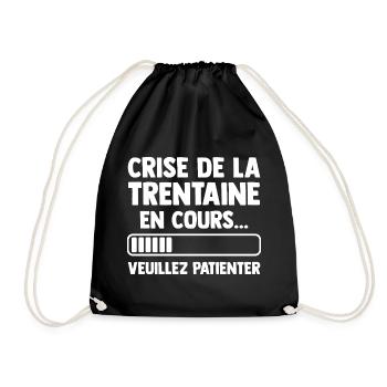 Crisis of the thirties Gift Birthday Humor - Drawstring Bag - black - Front
