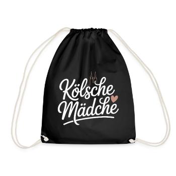 Kölsche Mädche Karneval Köln Kölle Kölsch Mädchen - Turnbeutel - Schwarz - Vorne