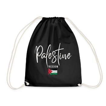 I love Palestine, free Palestine - Drawstring Bag - black - Front