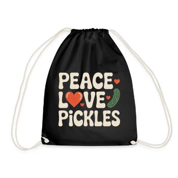 Peace Love Pickles Cucumber Love Pickles - Drawstring Bag - black - Front